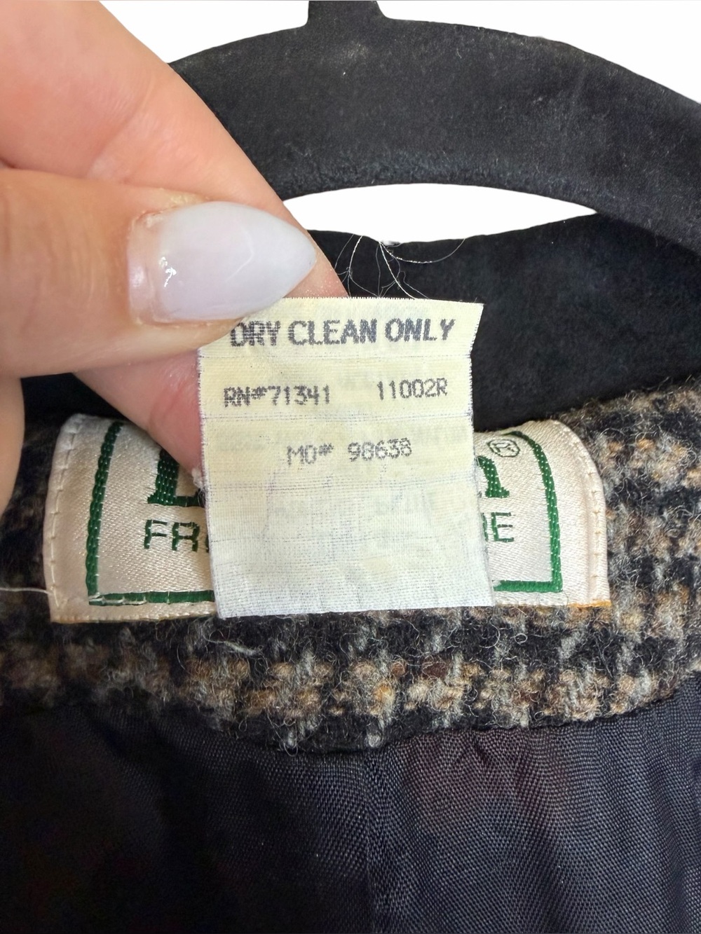 Vintage L.L. Bean Wool Houndstooth Jacket - Size SP - Picture 5 of 16